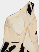 Johanna Ortiz One-Shoulder Palm Print Dress