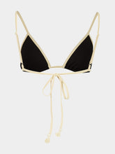 Johanna Ortiz Black and Ecru Playa Del Rio Bikini Top