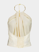 Johanna Ortiz Ecru The Root Jacquard Halter Top