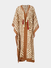 Johanna Ortiz Ecru and Brown The Secret Of The Sun Tunic Dress