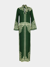 Johanna Ortiz Green and Ecru Windborne Woman Tunic Dress