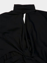 Johanna Ortiz Black Draped Cape-Sleeve Midi Dress