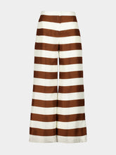 Cult Gaia Large Saddle Stripe Kaliluna Silk Wide-Leg Pants