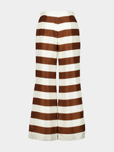 Cult Gaia Large Saddle Stripe Kaliluna Silk Wide-Leg Pants