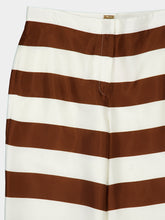 Cult Gaia Large Saddle Stripe Kaliluna Silk Wide-Leg Pants