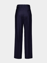 Blazé Milano First Class Navy Wool-Mohair Pants
