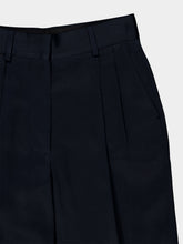 Blazé Milano Novalis Dark Navy Satin Straight-Leg Trousers