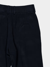 Blazé Milano Novalis Dark Navy Satin Straight-Leg Trousers