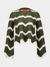 La DoubleJ Cropped Chevron Sweater