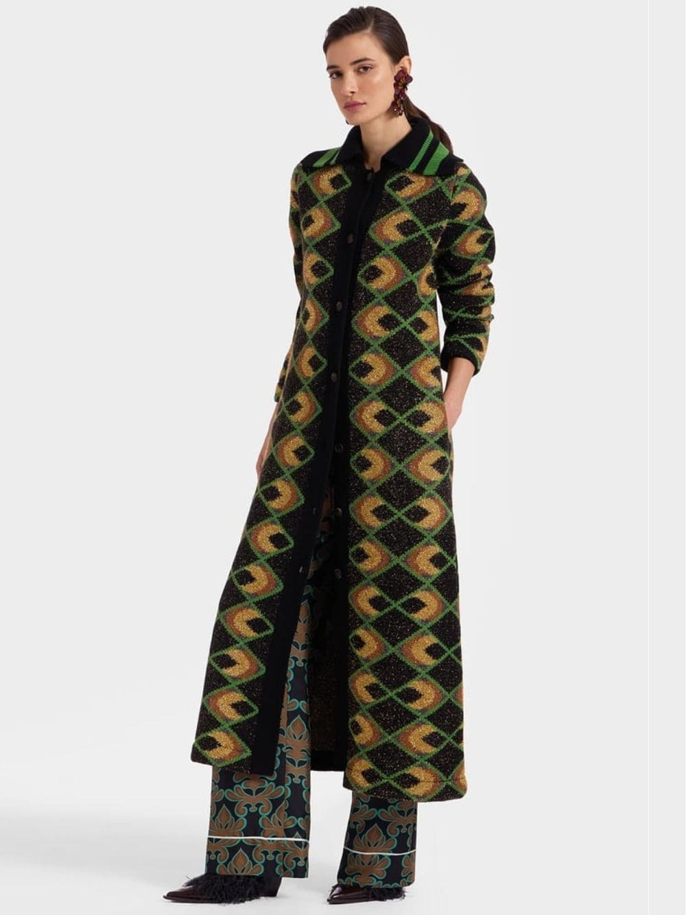 Half-Light Jacquard Maxi Coat