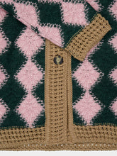 La DoubleJ Multicolour Crochet Alpaca Bowling Cardigan