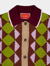 La DoubleJ Multicolour Wool Crochet Mini Cardigan