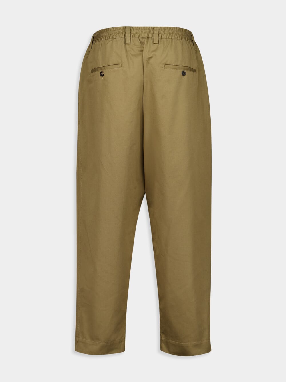 Olive Gabardine Cropped Trousers