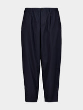 Marni Blue Black Cropped Tropical Wool Trousers