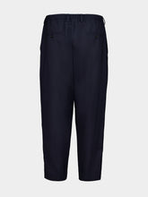 Marni Blue Black Cropped Tropical Wool Trousers