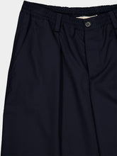 Marni Blue Black Cropped Tropical Wool Trousers