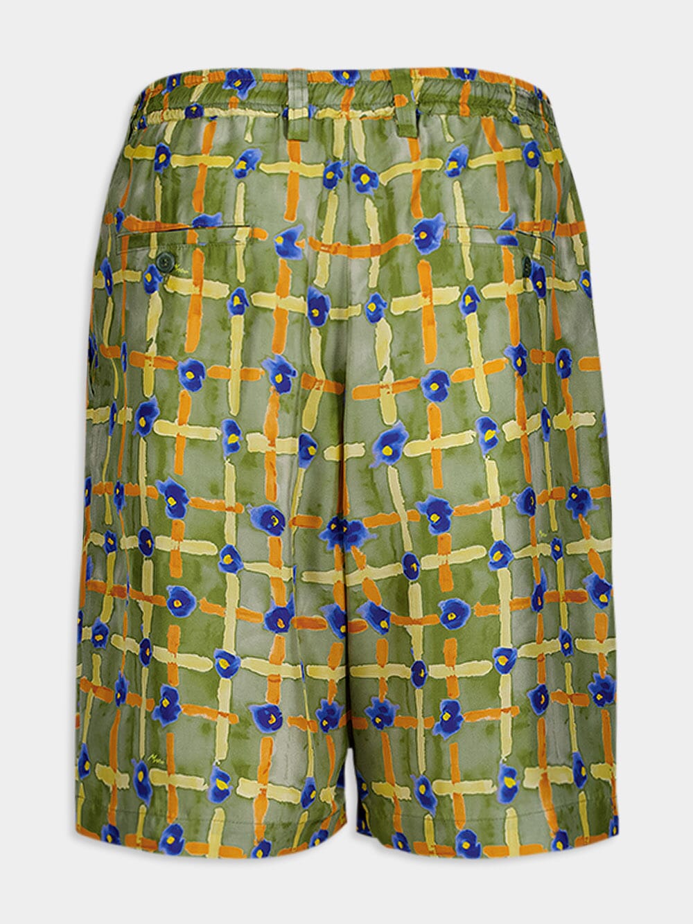 Silk Abstract-Print Shorts