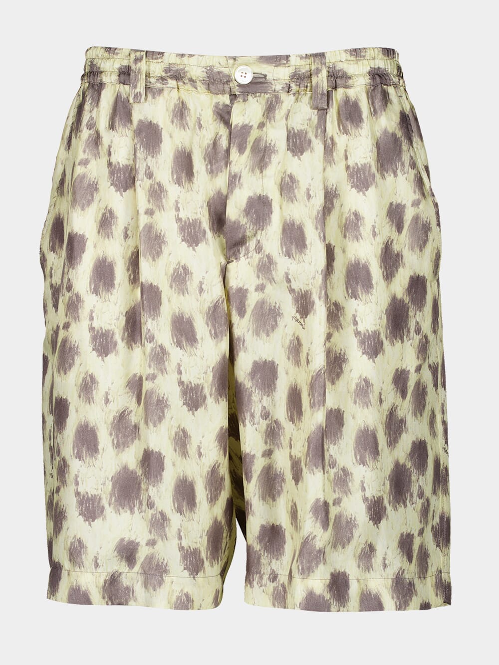 Crayon Leopard Prints Silk Bermuda Shorts