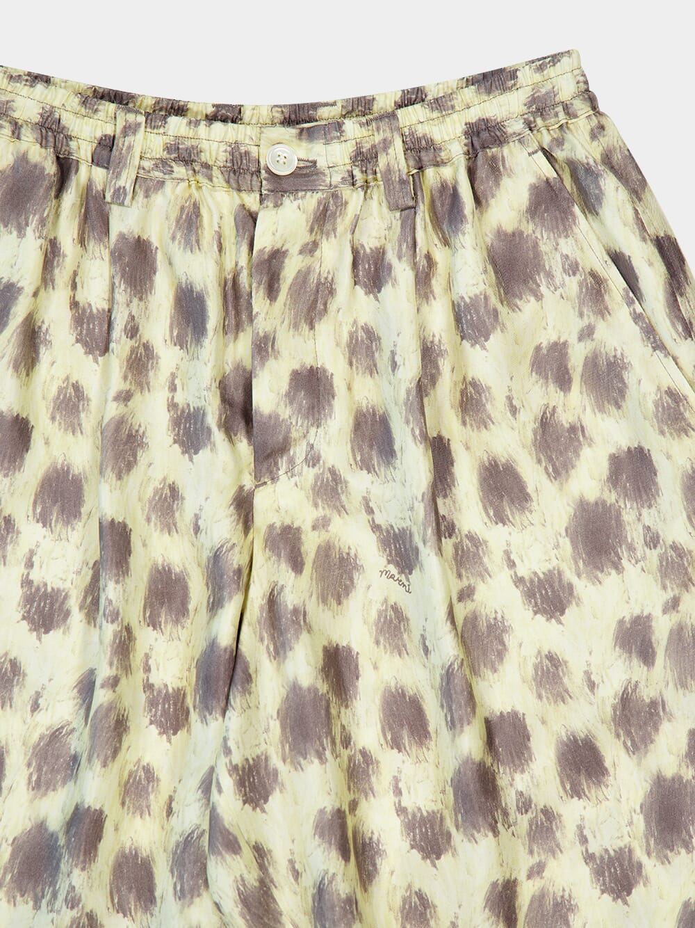 Crayon Leopard Prints Silk Bermuda Shorts