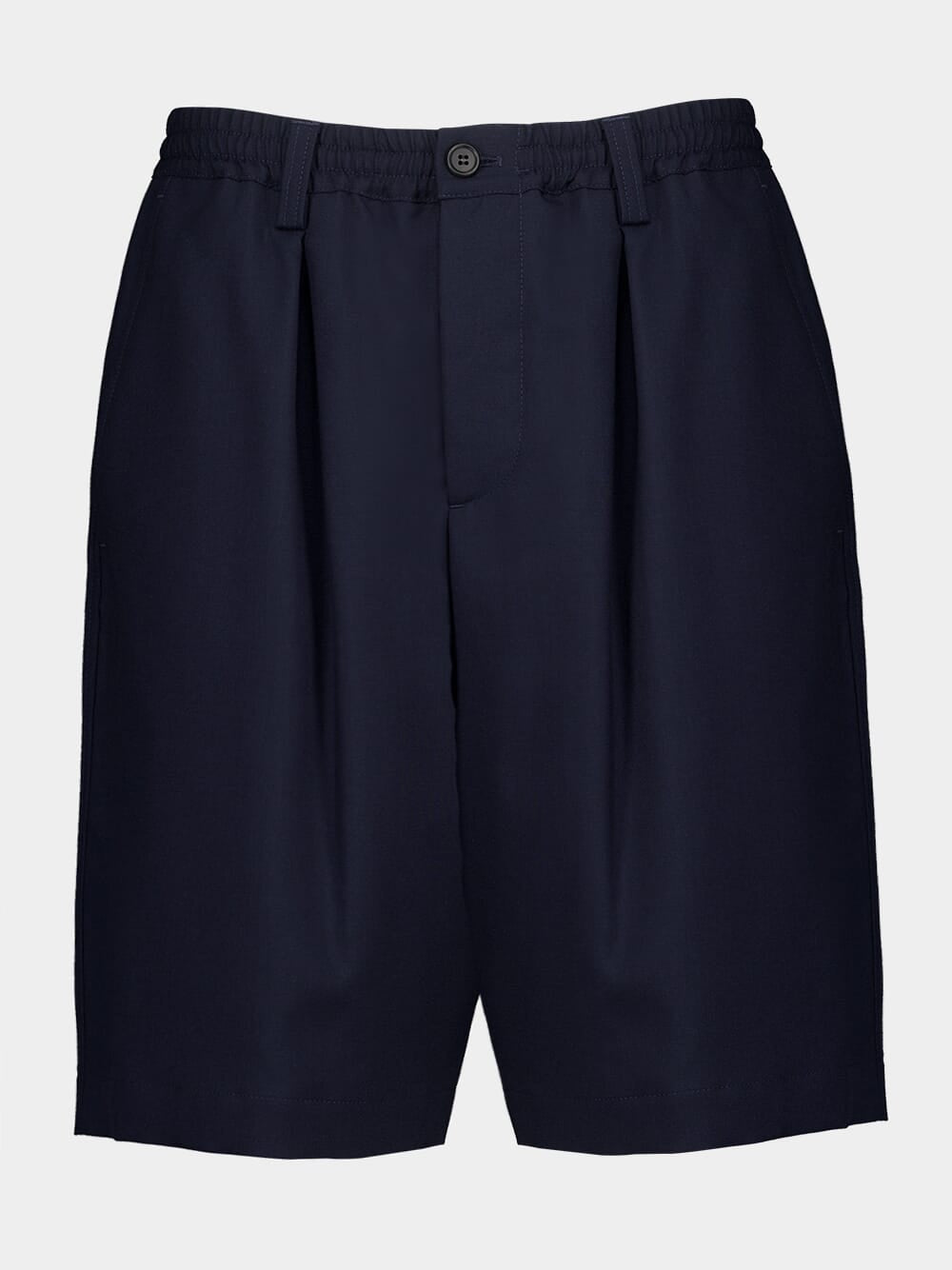 Navy Wool Bermuda Shorts