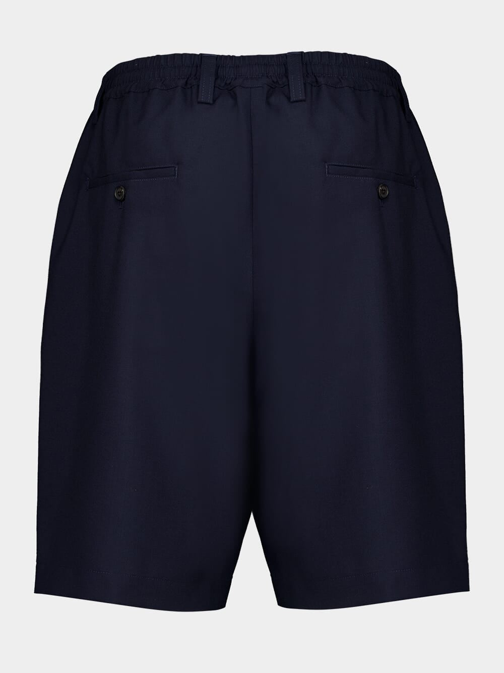 Navy Wool Bermuda Shorts