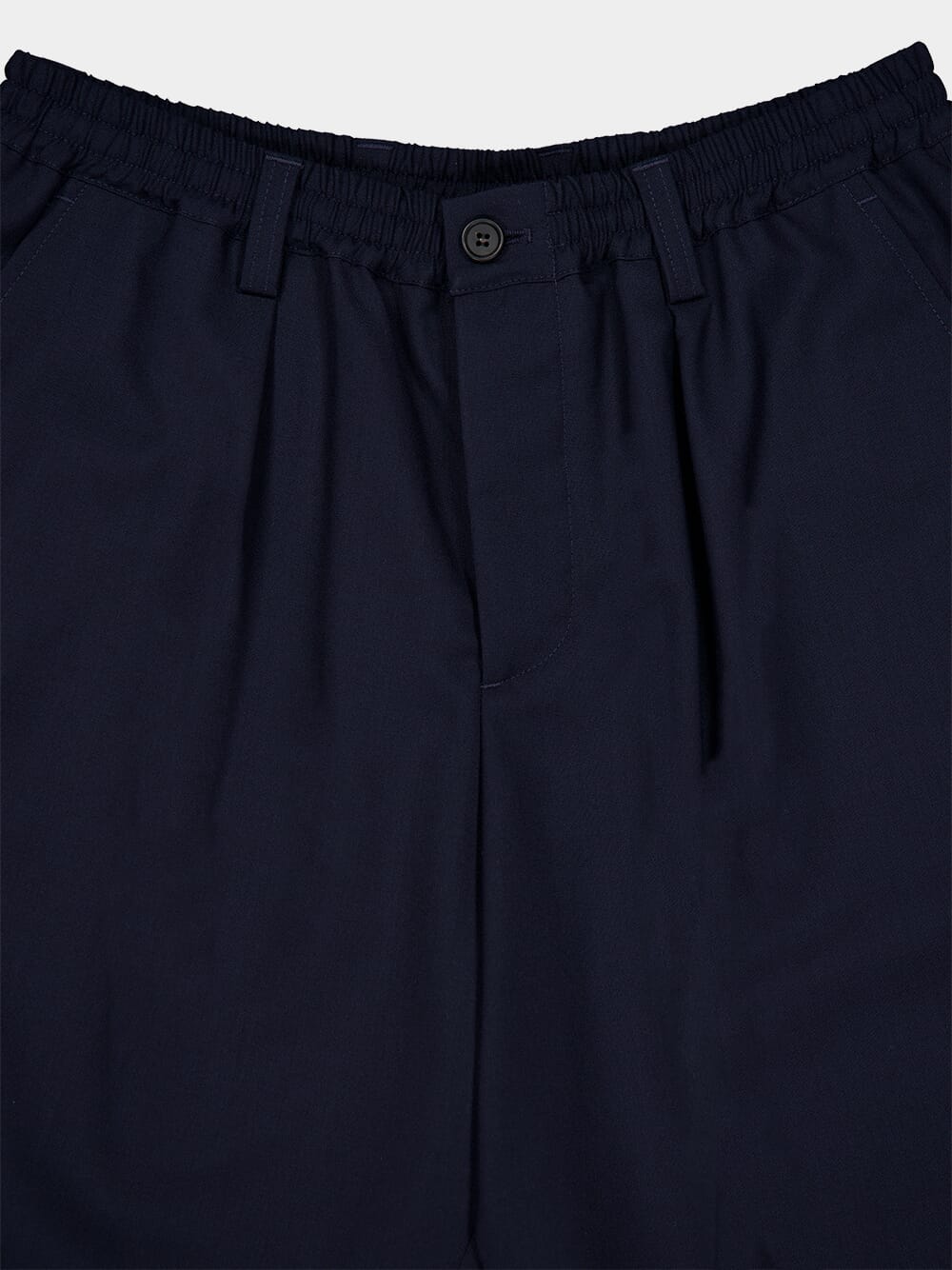 Navy Wool Bermuda Shorts