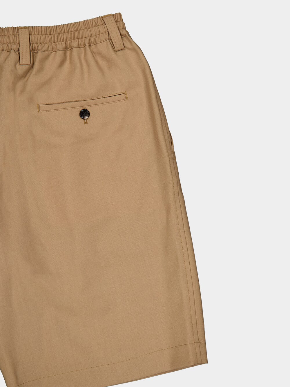 Beige Wool Bermuda Shorts