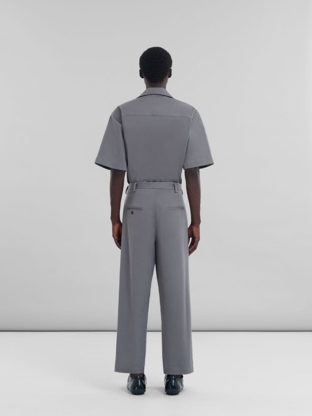 Grey Gabardine Classic Trousers