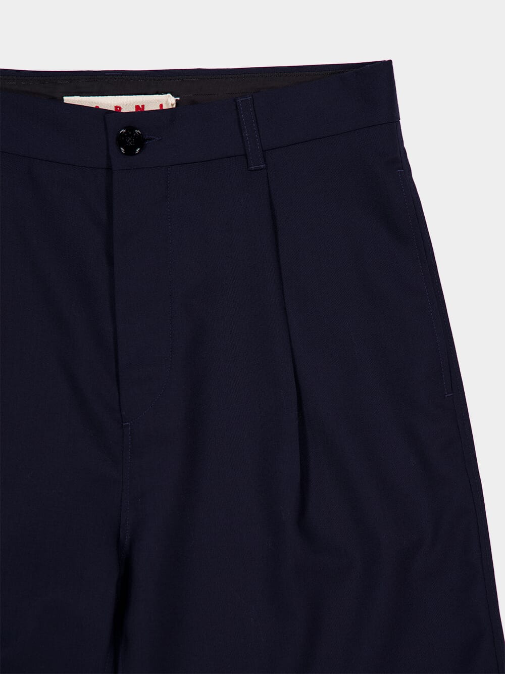 Dark Blue Virgin Wool Tailored Shorts