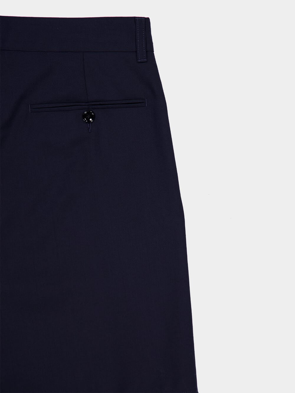 Dark Blue Virgin Wool Tailored Shorts