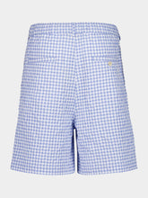 Marni Light Blue Gingham Seersucker Shorts