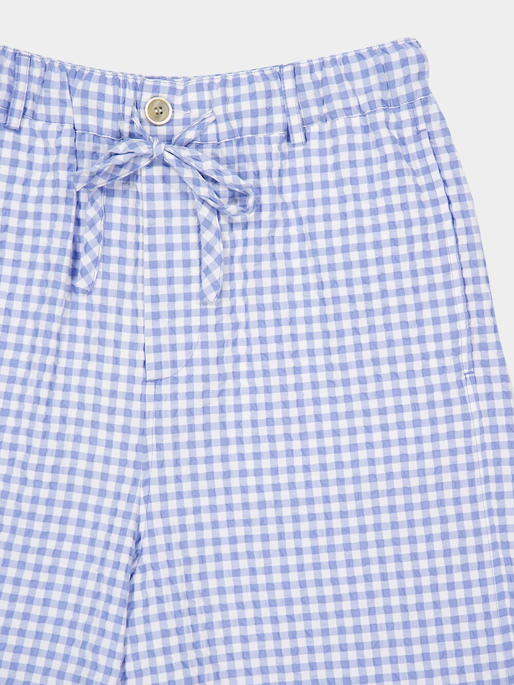 Light Blue Gingham Seersucker Shorts