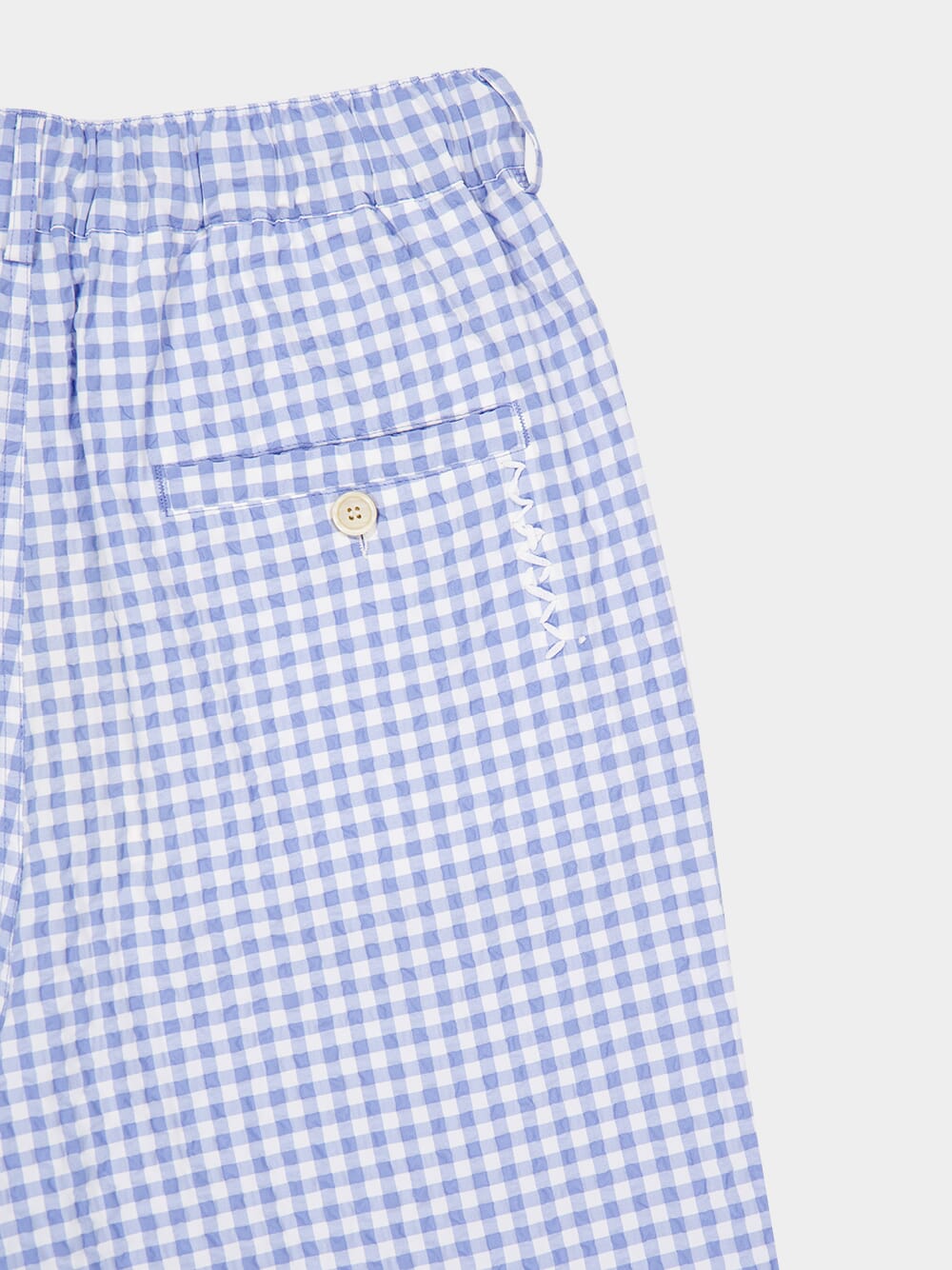 Light Blue Gingham Seersucker Shorts