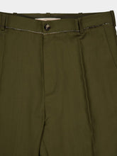 Marni Deep Sage Wool Straight-Leg Trousers