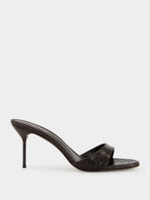 Paris Texas Brown Lidia 70 Python-Print Leather Heeled Mules
