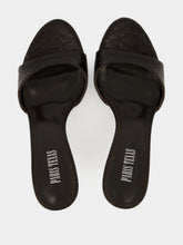 Paris Texas Brown Lidia 70 Python-Print Leather Heeled Mules