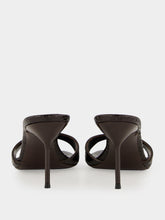 Paris Texas Brown Lidia 70 Python-Print Leather Heeled Mules