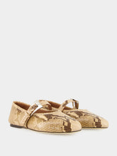Paris Texas Powder Python-Print Sveva Buckle Ballet Flat