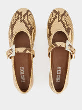 Paris Texas Powder Python-Print Sveva Buckle Ballet Flat