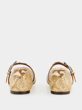 Paris Texas Powder Python-Print Sveva Buckle Ballet Flat