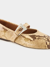 Paris Texas Powder Python-Print Sveva Buckle Ballet Flat