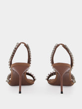 Paris Texas Ebony Satin Lidia 70 Sandals with Studs