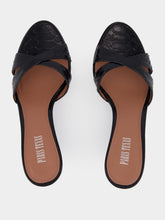 Paris Texas Black Leather Nina 50 Wedge Mules