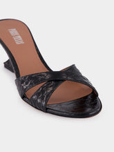 Paris Texas Black Leather Nina 50 Wedge Mules