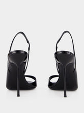 Paris Texas Black Leather Lidia Slingback Sandals