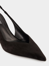 Paris Texas Black Lidia 70 Suede Slingback Pumps