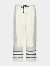 Baziszt Off-White and Blue Talilo Cotton Pants