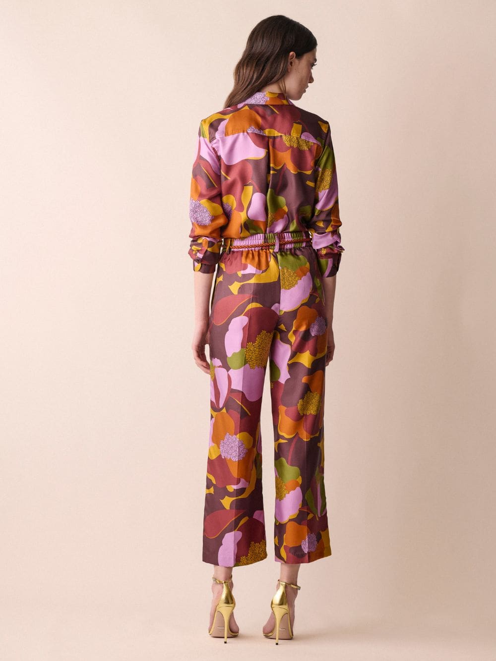 Sonia Floral Printed Silk Twill Pants