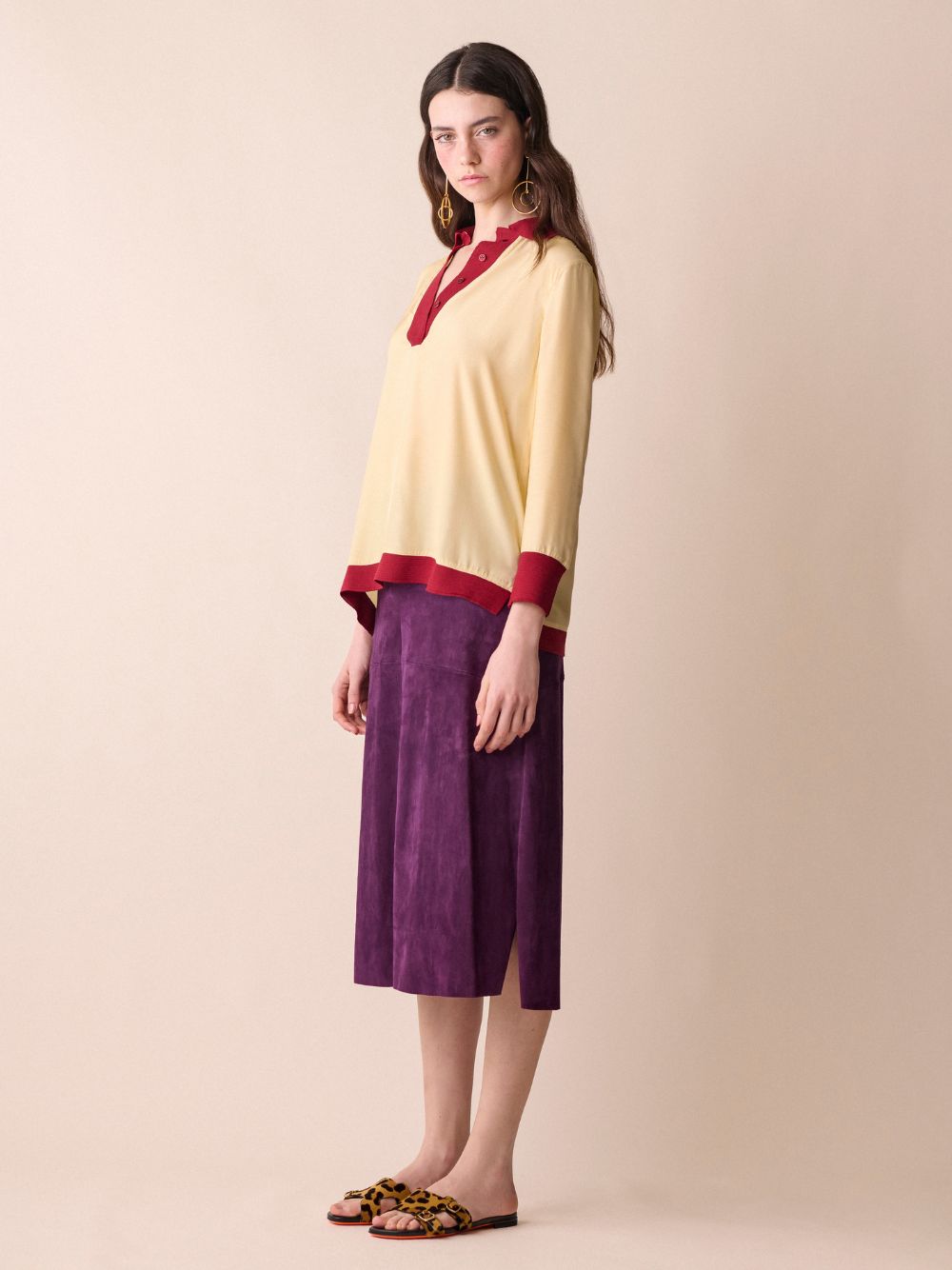 Diane Silk V-Neck Longsleeve