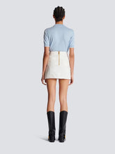Balmain White Cotton Canvas Mini Skirt